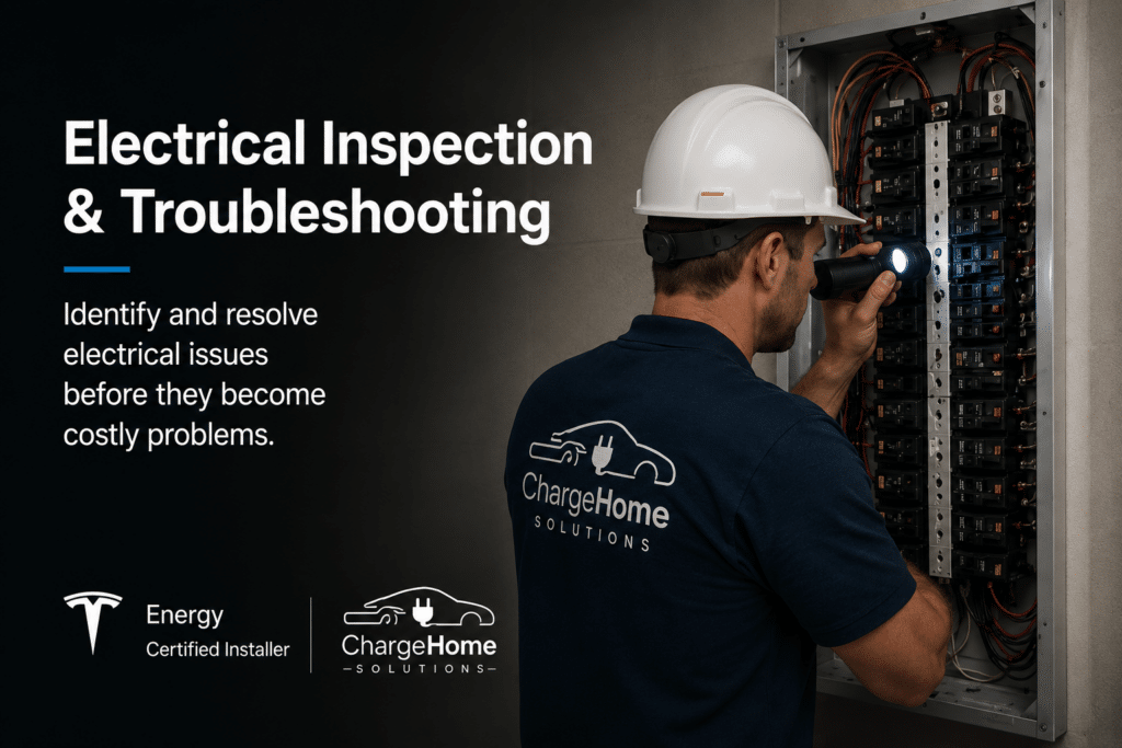 Electrical Inspection and Troubleshooting - Charge Home Solutions, Tesla Energy Certified Installer