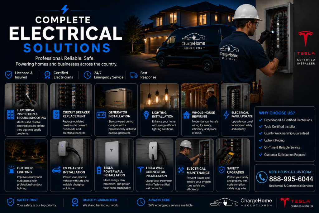 Complete Electrical Solutions - Charge Home Solutions, Tesla Energy Certified Installer