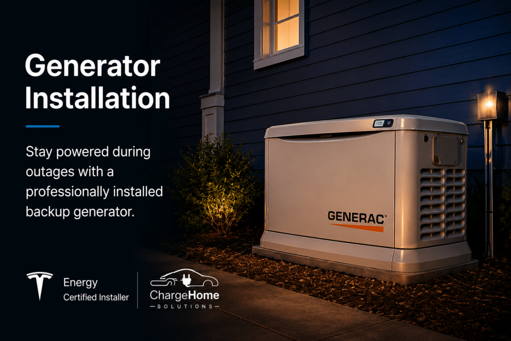 Generator Installation - Charge Home Solutions, Tesla Energy Certified Installer